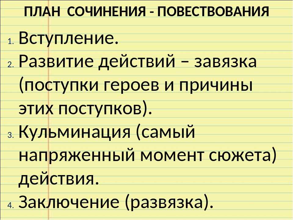 Сочинение повествование. План сочинения описания. Как написать сочинение повествование.