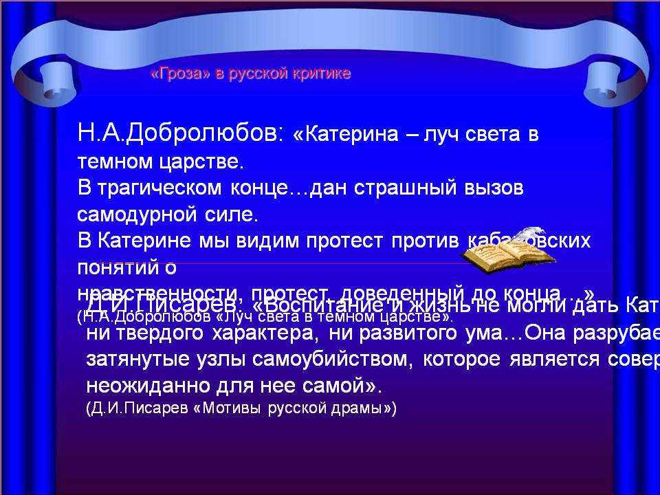 Изображение луча света в темном царстве в пьесе гроза