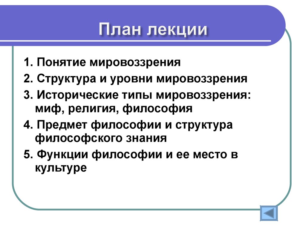 Роль мировоззрения в жизни человека сложный план