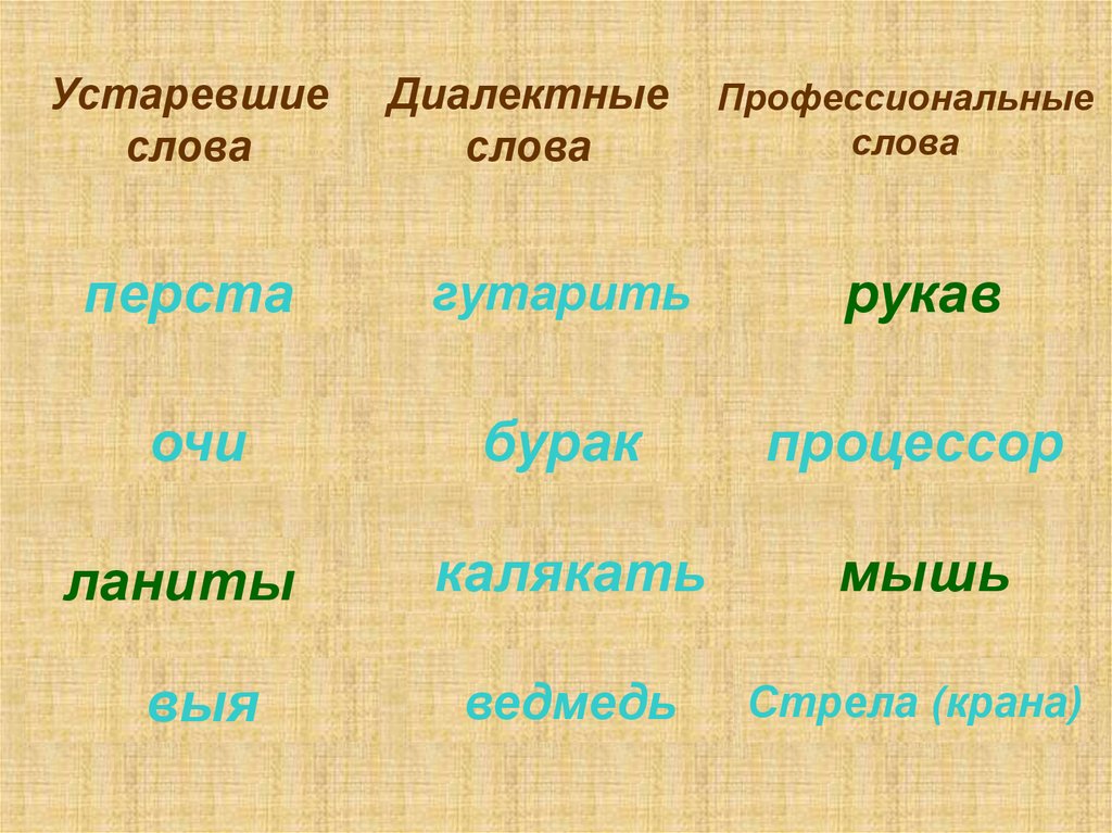 Приведи пример игры слов. Профессиональные и диалектные слова. Устаревшие слова диалектизмы. Устаревшие диалектные профессиональные слова. Профессиональные слова.