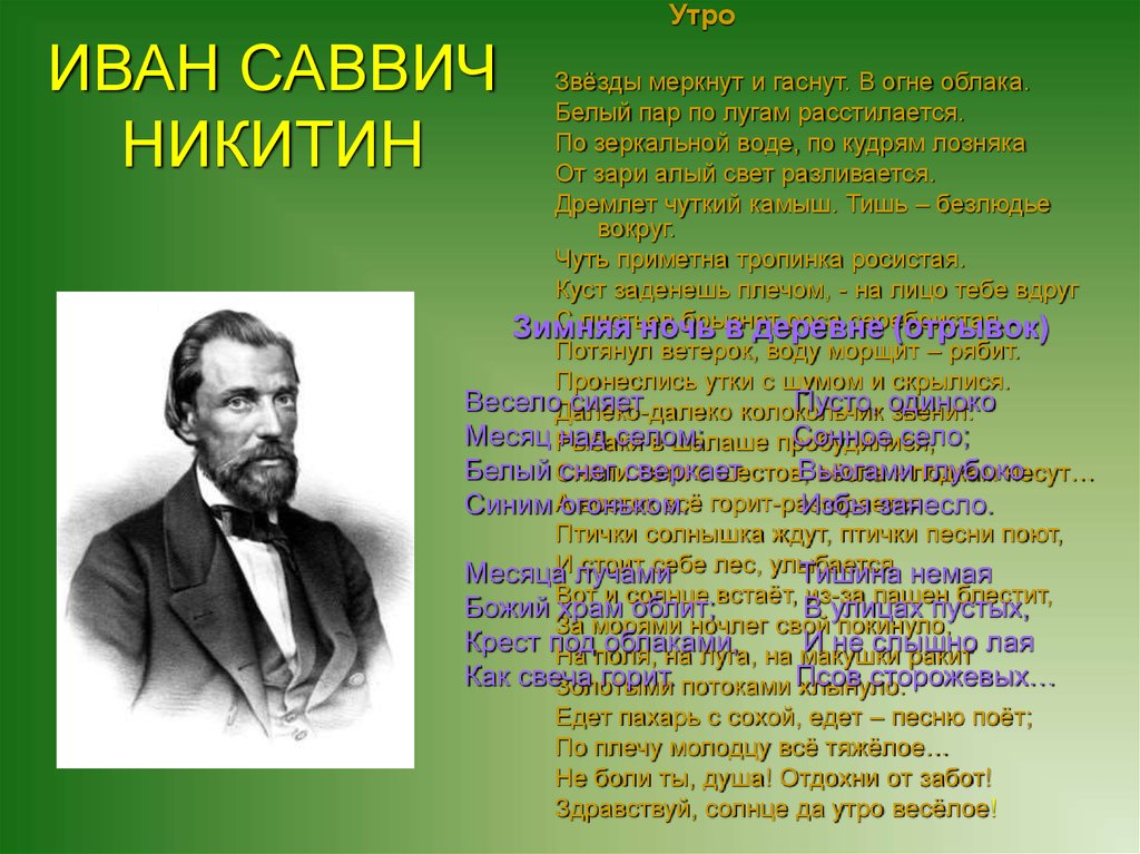 Иван саввич никитин биография презентация