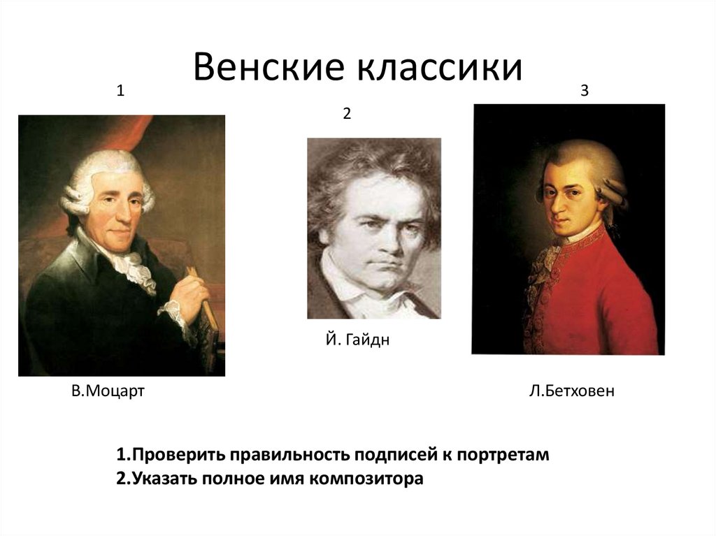 Венские классики й.Гайдн в.Моцарт л.Бетховен