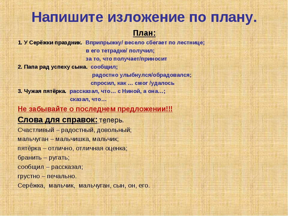 Как писать изложение 6 класс по русскому языку презентация