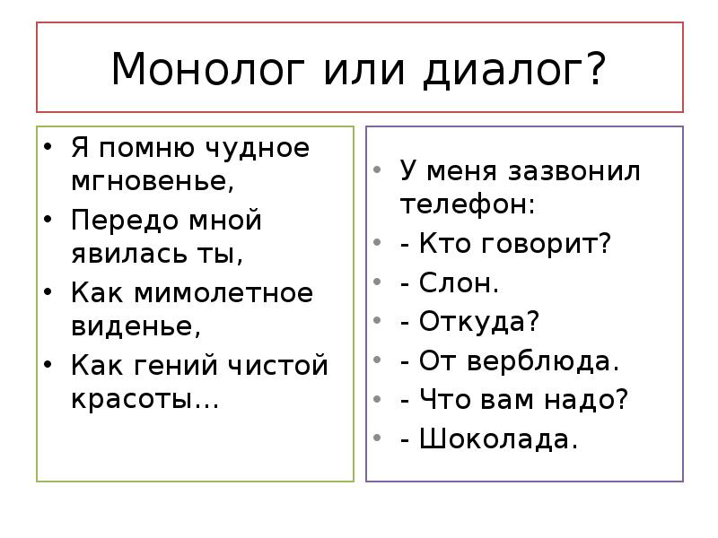 Презентация 2 класс как отличить диалог от монолога школа россии