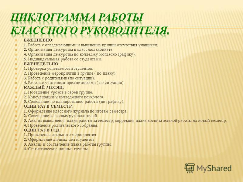 План воспитательной работы классного руководителя 8 класс