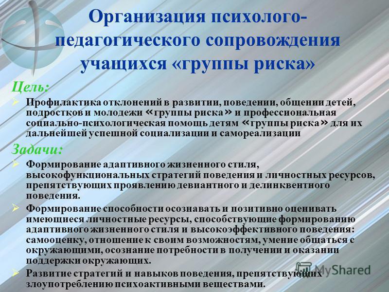 Карта социально педагогического сопровождения обучающихся группы риска