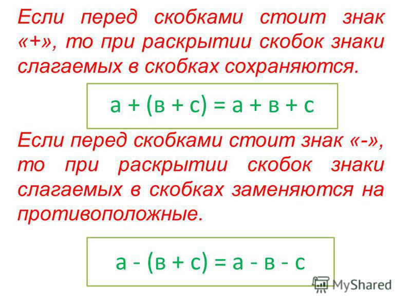 Презентация сложение и вычитание скобки 1 класс школа 21 века