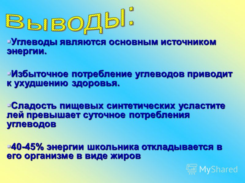 Углеводы источник энергии. Презентация на тему углеводы. Вывод по теме углеводы. Заключение по теме углеводы. Проект на тему углеводы.