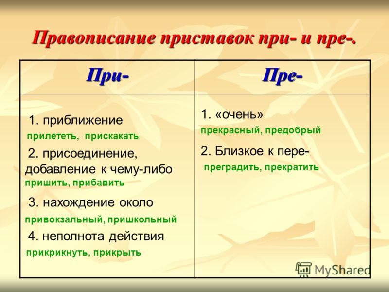 Русский язык 6 класс при пре