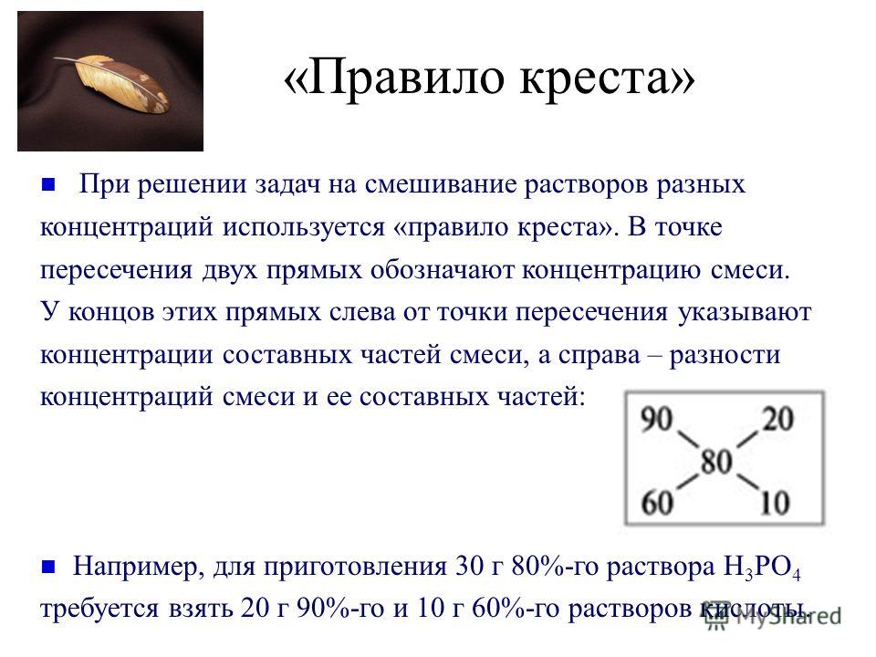 Правило креста разбавления. Правило смешения растворов правило Креста. Правило Креста при решении задач. Правило Креста в химии.