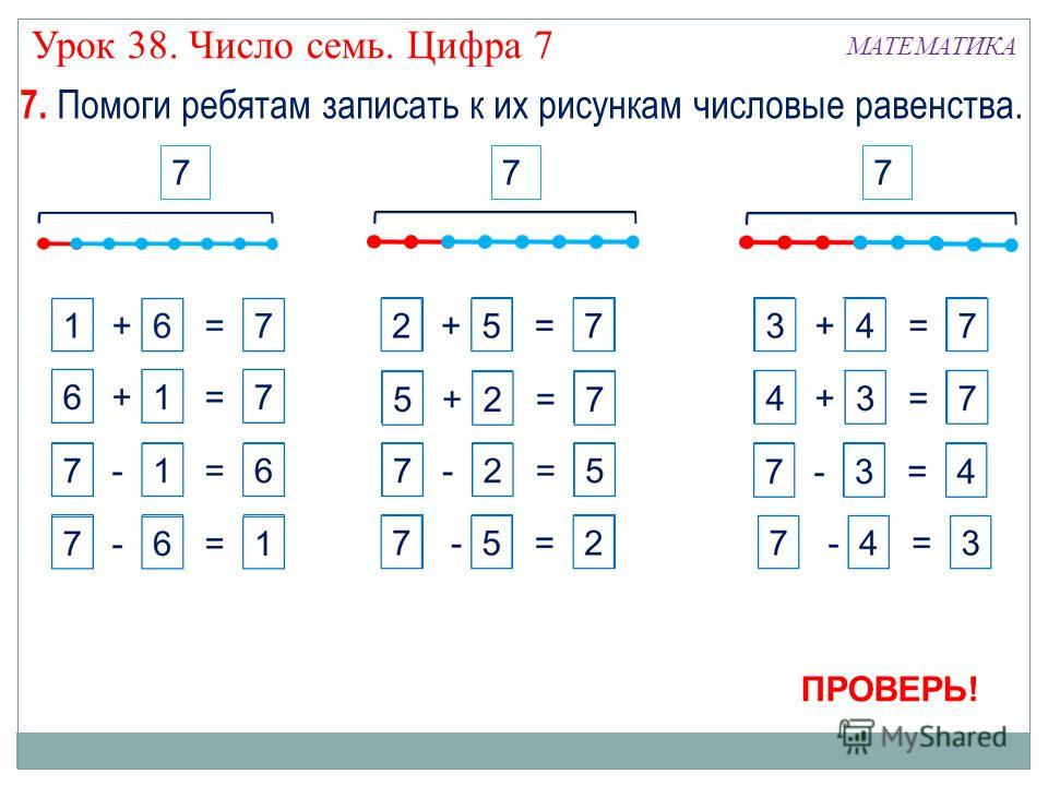 Равенства 7 7 7 7 1. Урок цифра 7. Урок число 7. Число и цифра 7 1 класс. Занятие по математике число и цифра 7.