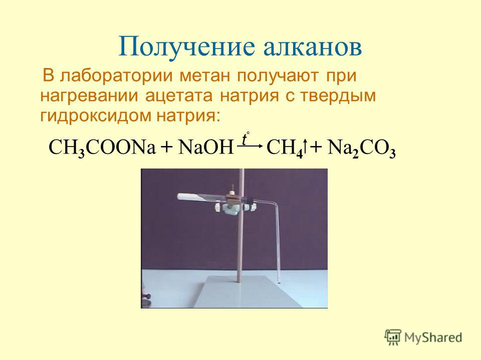 Метан и гидроксид натрия. Ацетат натрия нагрели реакция. Синтез метана из ацетата натрия. Получение метана в лаборатории. Метан в лаборатории получают.