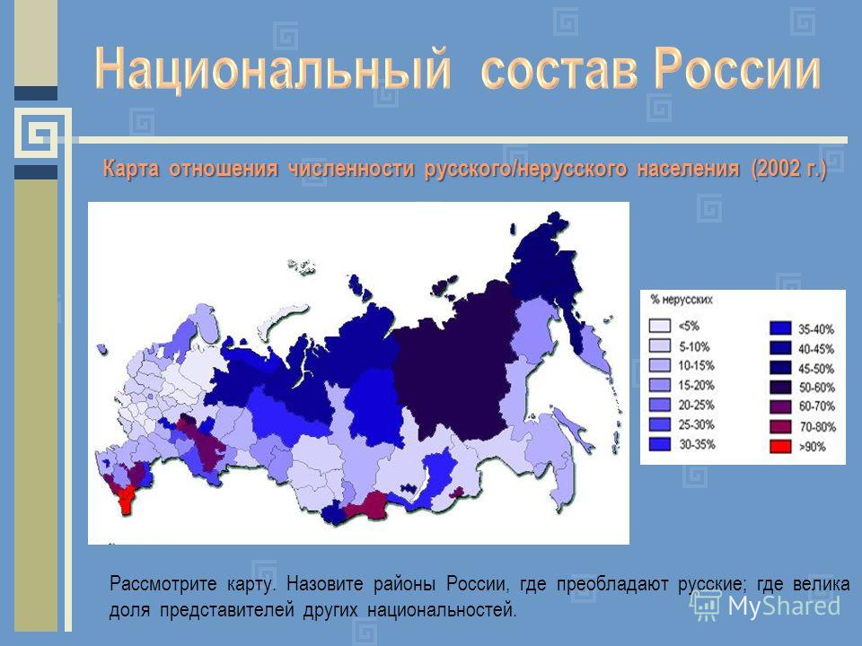 Преобладание населения