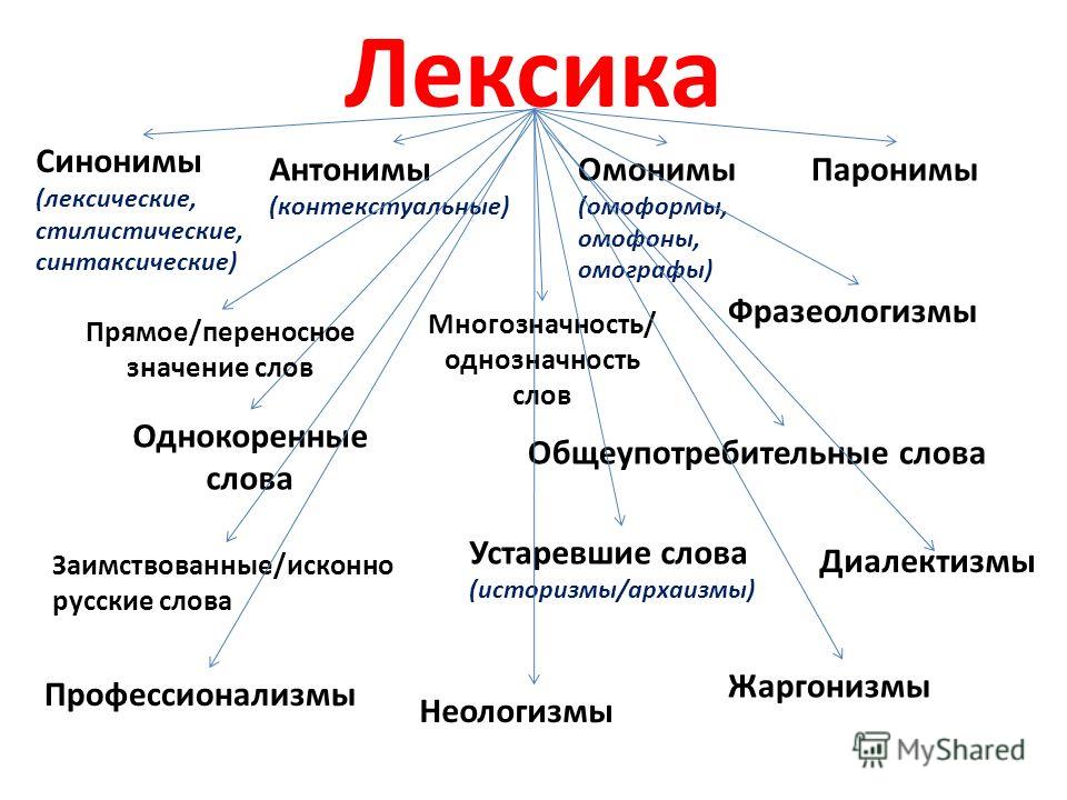 План урока лексика и фразеология