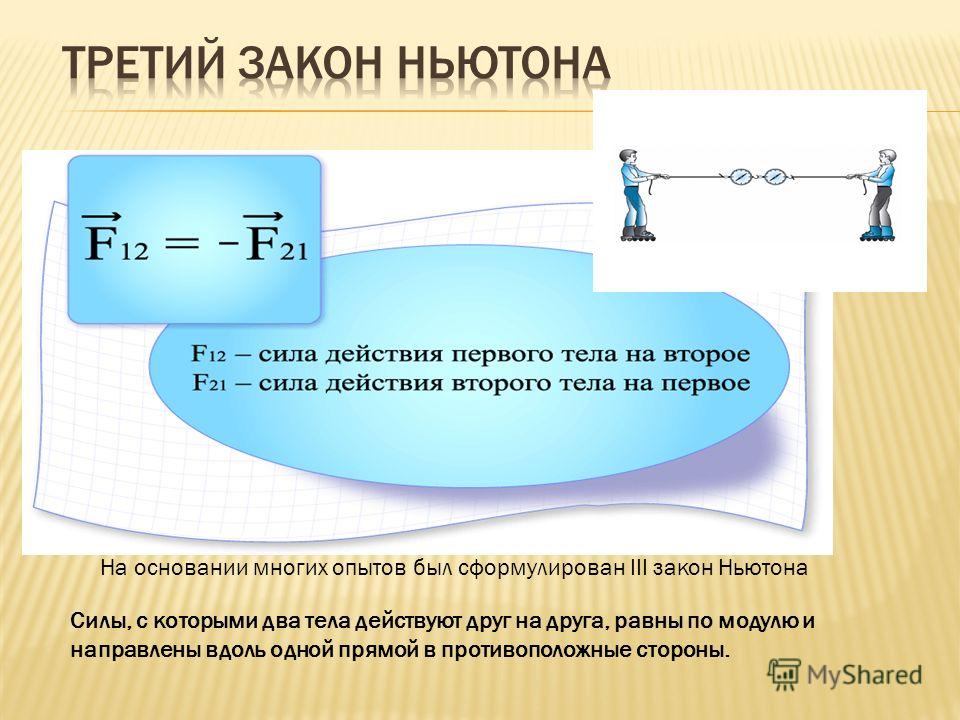 Презентация третий закон ньютона 10 класс