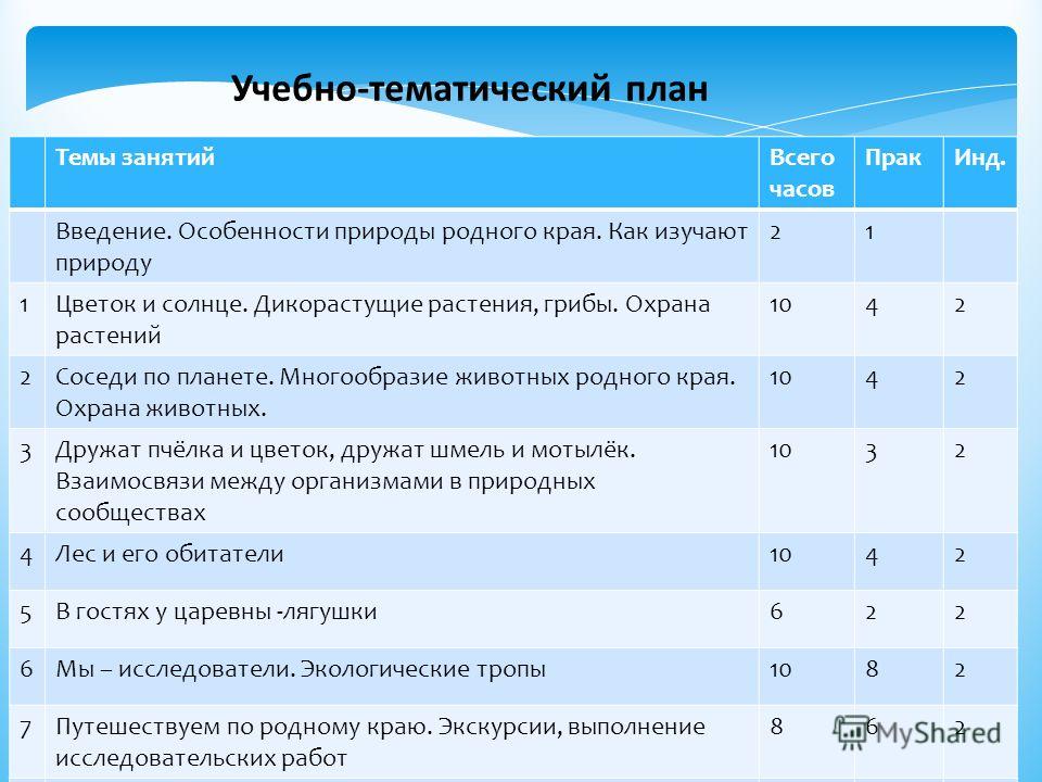 Тематический план текста