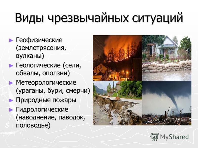 Виды чрезвычайных ситуаций и их классификация презентация