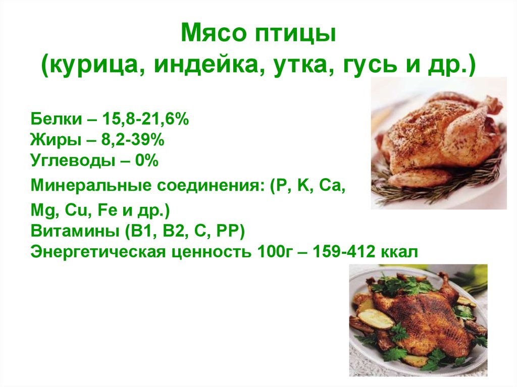 Презентация на тему мясо птицы