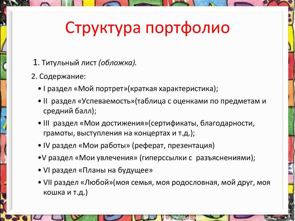 Мои образовательные планы на год портфолио 5 класс