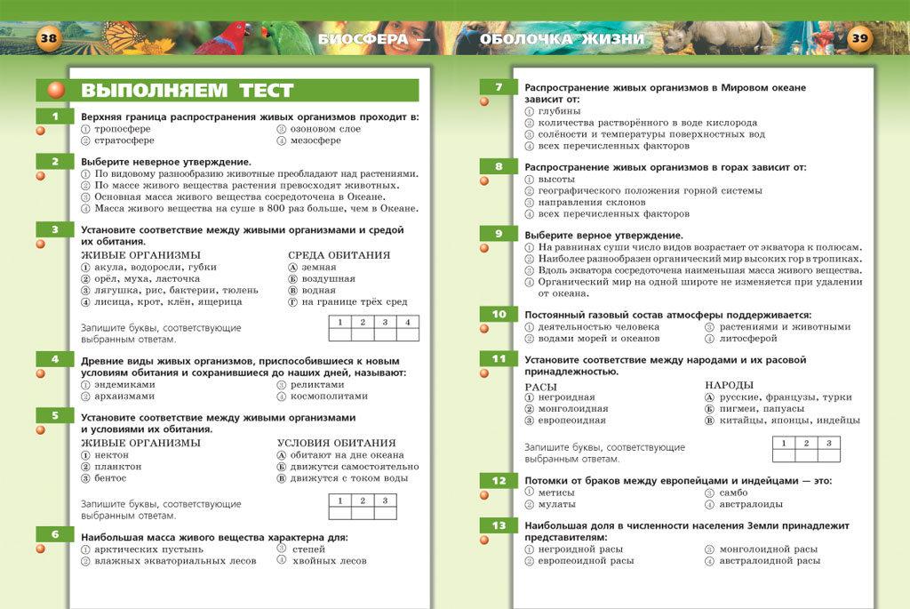 Тест по географии 5 класс географическая карта с ответами
