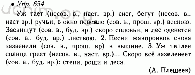 Поурочные планы по русскому языку 5 класс ладыженская