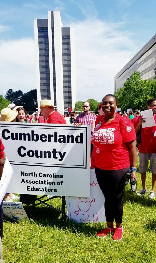 Tamika Walker Kelly at the protest in Raleigh on May 1, 2019.