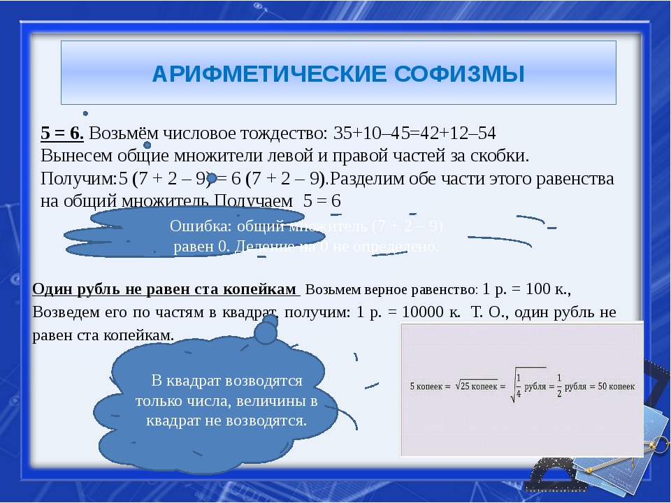 Математические софизмы проект