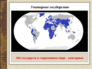 Унитарное государство 166 государств в современном мире - унитарные 