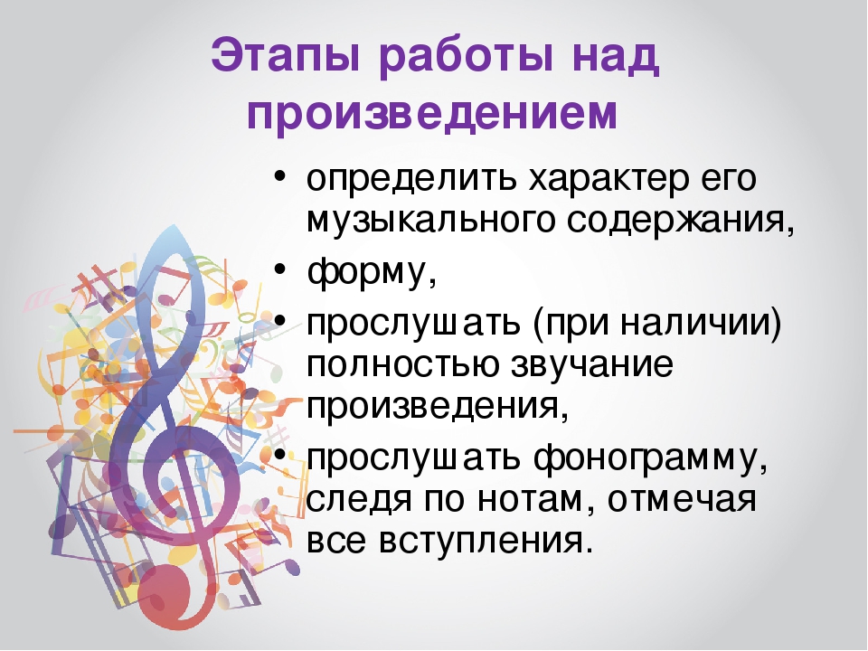 План слушания музыки. Этапы музыкального произведения. Этапы работы над произведением. Этапы работы над музыкальным произведением. Этапы разучивания музыкального произведения.