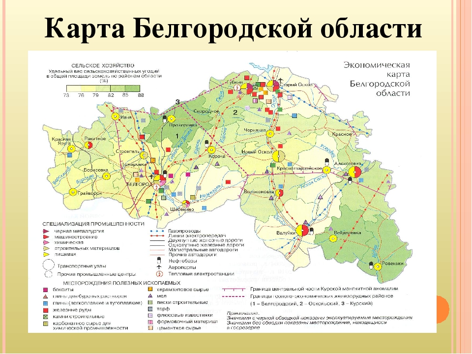 Карта белгородской области с районами