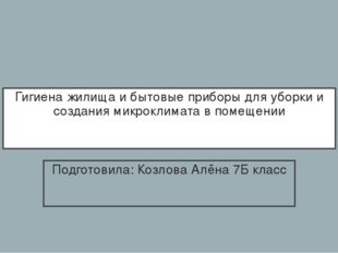 Гигиена жилища и бытовые приборы для уборки и создания микроклимата в помещен