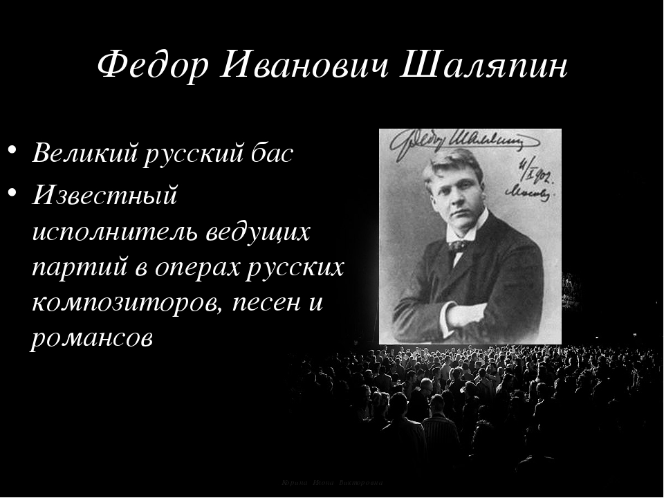 Мастерство исполнителя 2 класс музыка. Федор Иванович Шаляпин - Великий русский бас