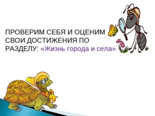 ПРОВЕРИМ СЕБЯ И ОЦЕНИМ СВОИ ДОСТИЖЕНИЯ ПО РАЗДЕЛУ: «Жизнь города и села» 