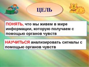 ПОНЯТЬ, что мы живем в мире информации, которую получаем с помощью органов чу