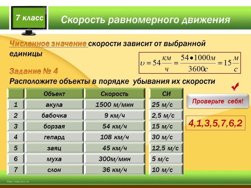 Выбери все единицы измерения скорости