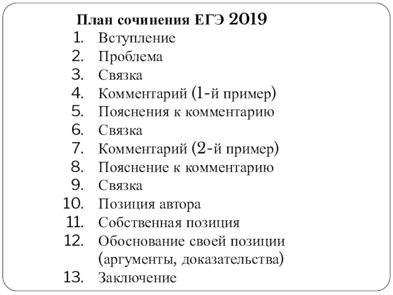 Термины для 11 сочинения егэ. План сочинения по русскому языку. План сочинения ЕГЭ.