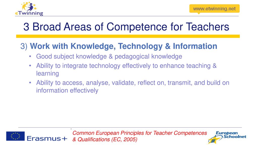 3 Broad Areas of Competence for Teachers