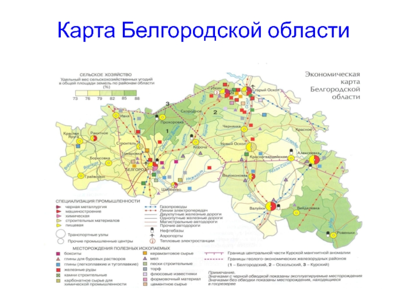 Карта белгорода с областями