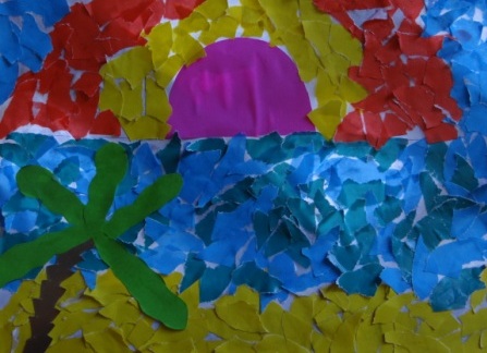 Аппликация из кусочков бумаги – Ой!