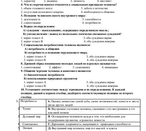 Обществознание 5 класс контрольная работа по теме человек – Проверочная работа по обществознанию Человек 5 класс