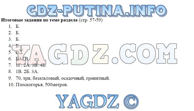 Итоговые задания по теме раздела по географии – Итоговые задания по теме раздела